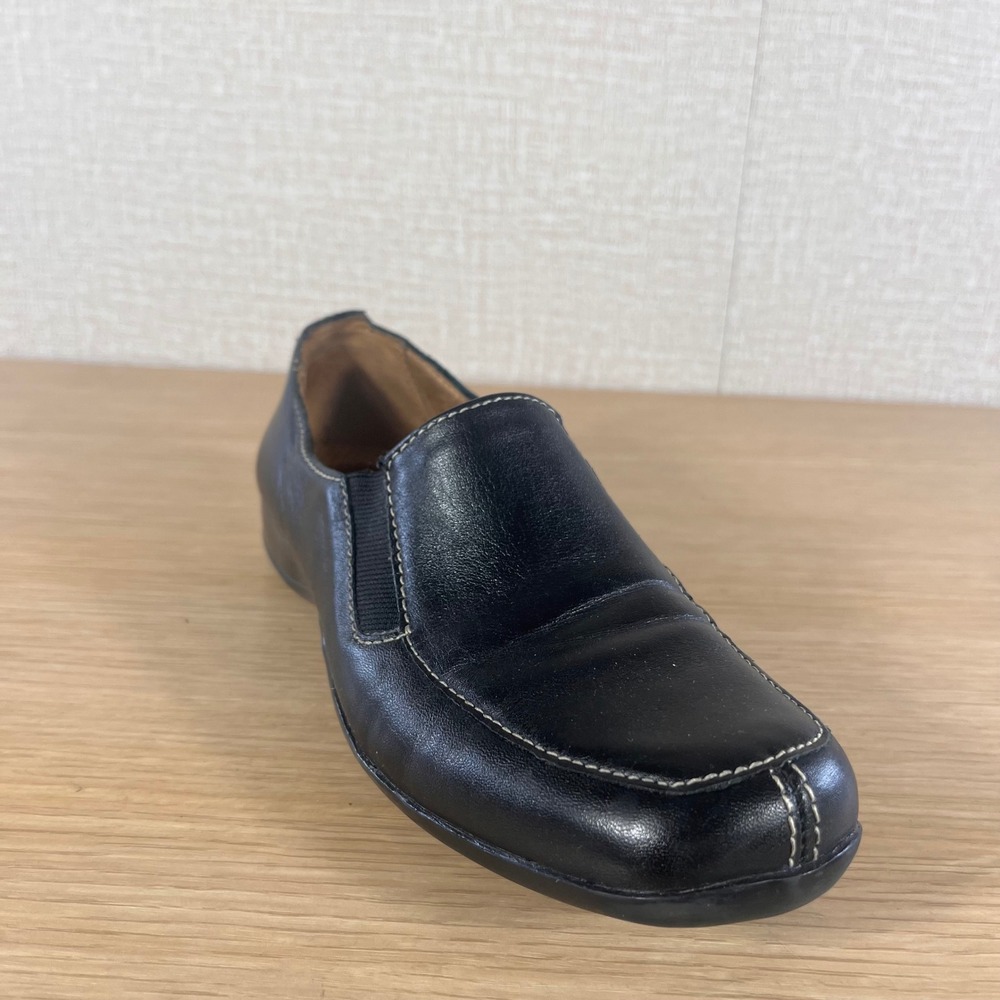 Natural Soul by Naturalizer Cajan Black Leather Slip On Loafers Women 6M
